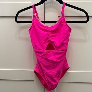 Abercrombie Bright Pink Swimsuit girls 9/10 NWT